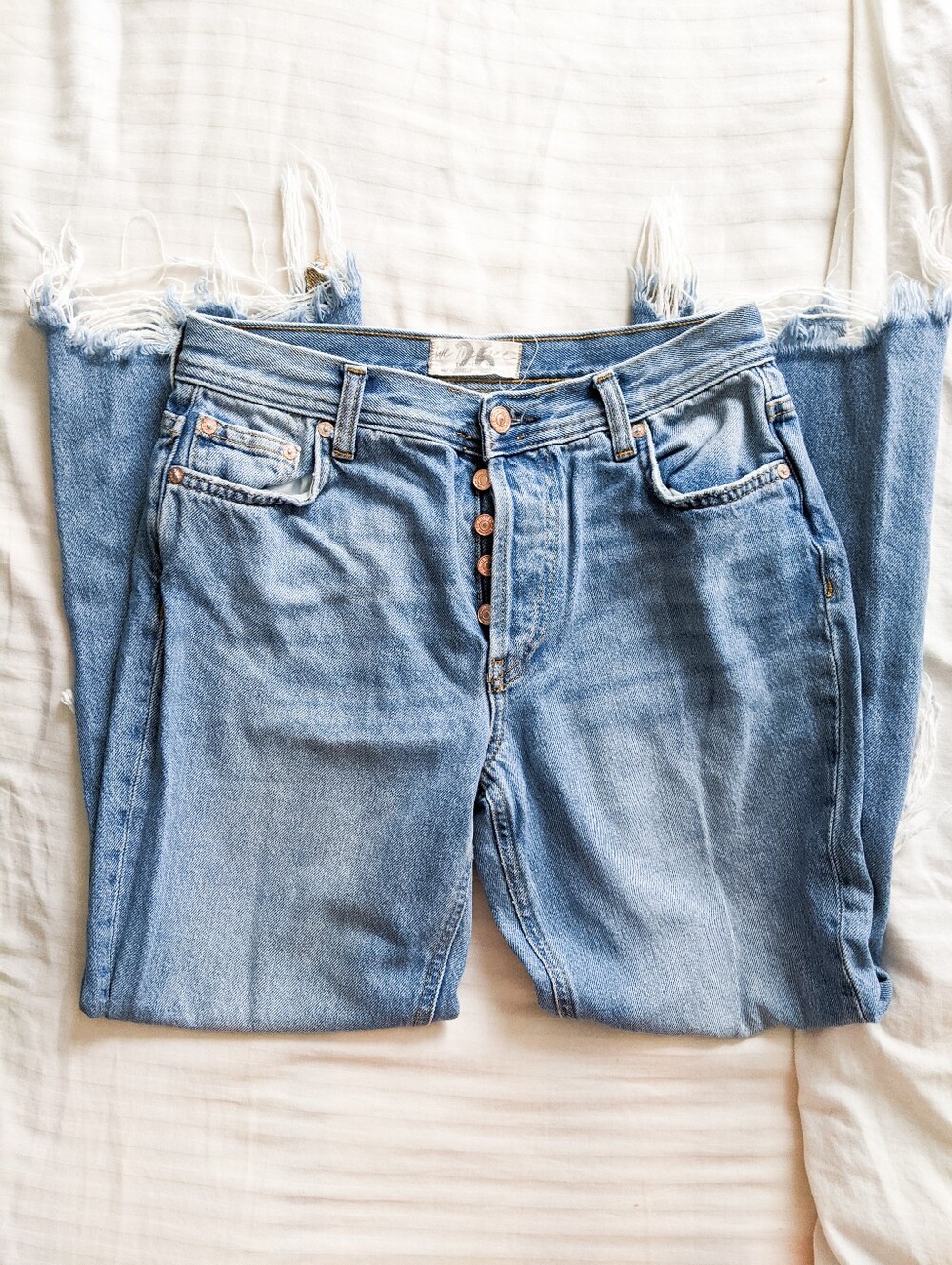 Free People High Waisted Button Fly Jeans Size 26